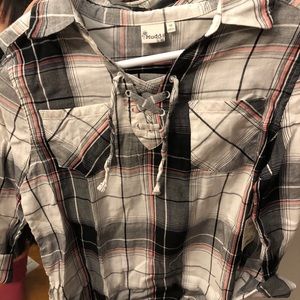 3/$12💗💙Mudd long sleeve plaid shirt💙💗